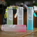 Colorful Letter Glass Water Bottle Frosted Portable Bottle Glass Drinking Cup